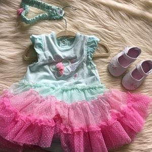 Little Me Tutu Dress Onsie and Headband Set
